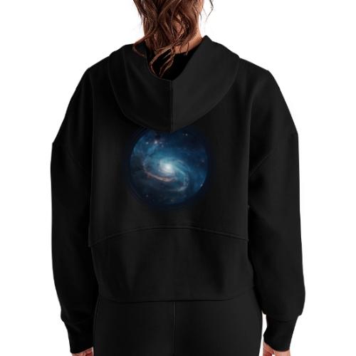 Galaxy Glow - Women's Half Zip Cropped Hoodie