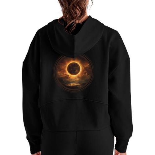Eclipse Canvas - Women's Half Zip Cropped Hoodie