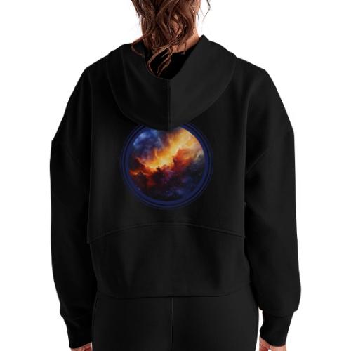 Nebula Dreams - Women's Half Zip Cropped Hoodie