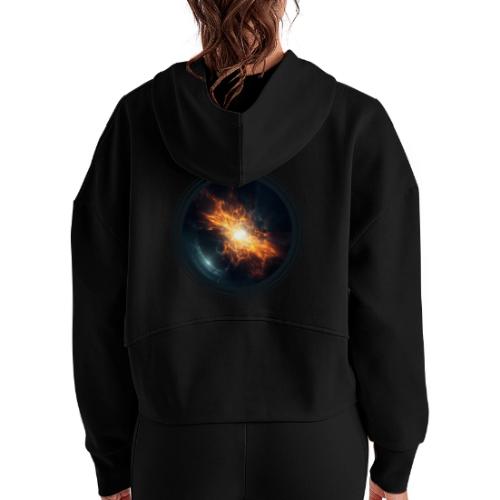Supernova: cosmic explosion - Women's Half Zip Cropped Hoodie