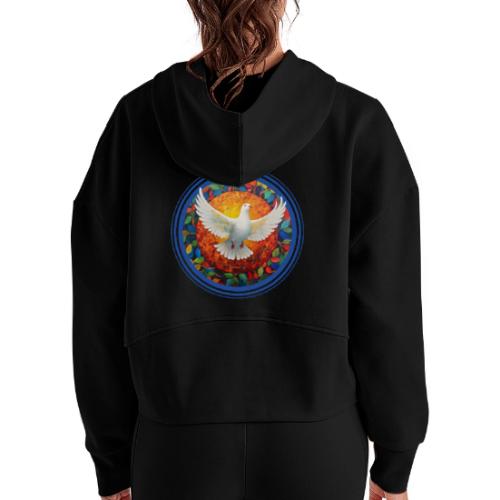 Flight of Hope - Women's Half Zip Cropped Hoodie