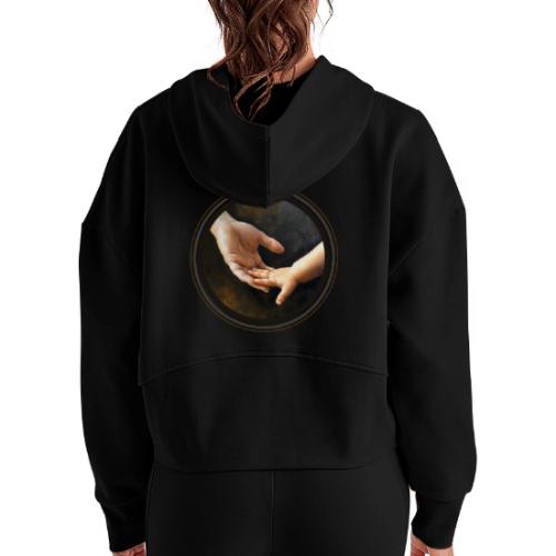 Hand in hand - Women's Half Zip Cropped Hoodie