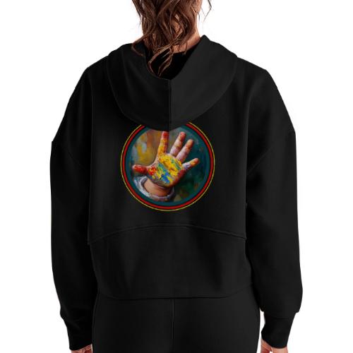 Colors of Innocence - Women's Half Zip Cropped Hoodie
