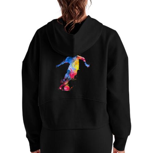 Soccer: Splash Kick - Women's Half Zip Cropped Hoodie