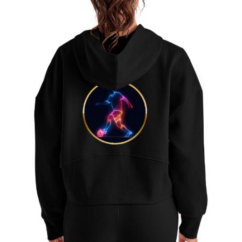 Soccer: Electric Kick Ring - Women's Half Zip Cropped Hoodie