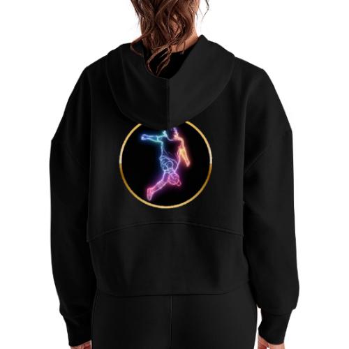 Soccer: Neon Goal Fusion - Women's Half Zip Cropped Hoodie
