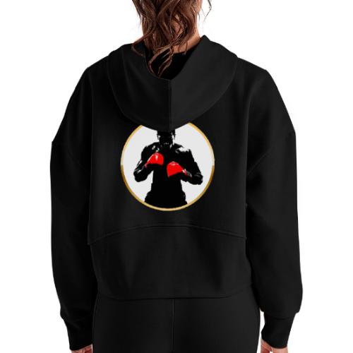 Boxing: Golden Ring Fighter - Women's Half Zip Cropped Hoodie