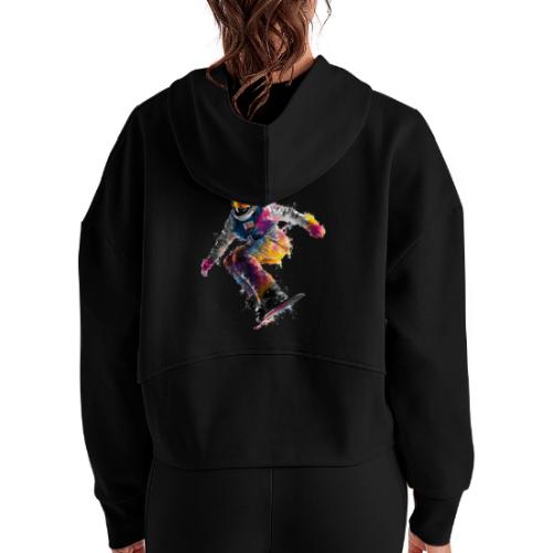 Snowboarding: Frozen Palette - Women's Half Zip Cropped Hoodie