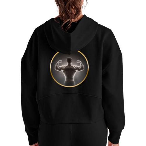 Bodybuilding: Neon Strength Frame - Women's Half Zip Cropped Hoodie