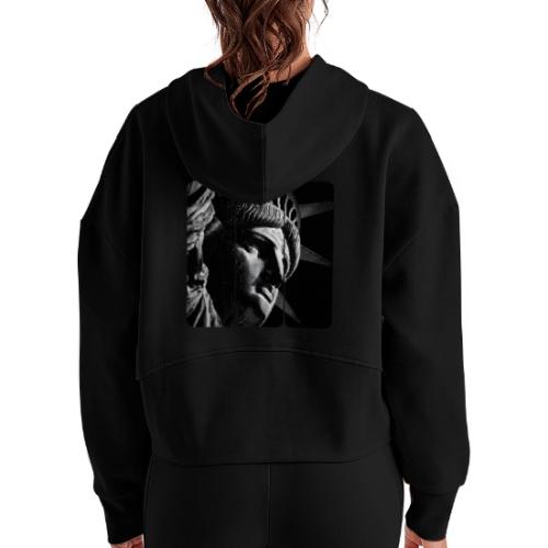 USA: Shadow of Liberty - Women's Half Zip Cropped Hoodie