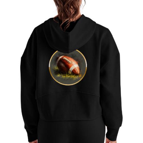 American Football: Gridiron Gold - Women's Half Zip Cropped Hoodie