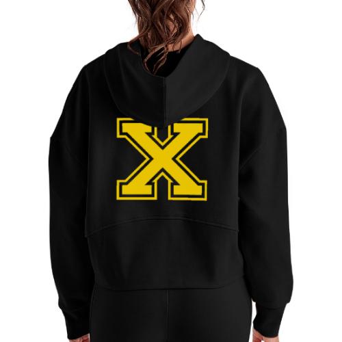 Letter X – Capital Athletic Alphabet Monogram - Women's Half Zip Cropped Hoodie