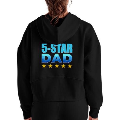 Five Stars Dad - Women's Half Zip Cropped Hoodie