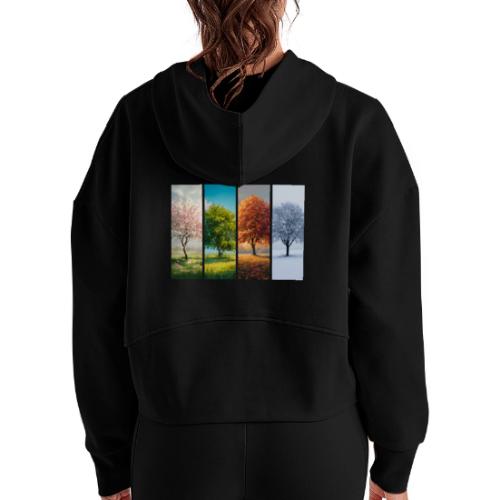 The four Seasons - Women's Half Zip Cropped Hoodie