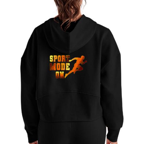 Sport Mode On - Women's Half Zip Cropped Hoodie