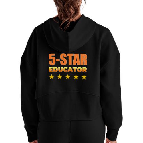 Five-Star Educator - Women's Half Zip Cropped Hoodie