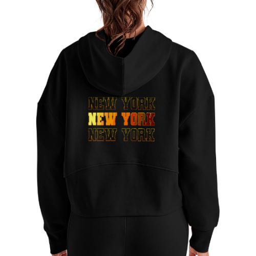 New York Varsity Echo - Women's Half Zip Cropped Hoodie