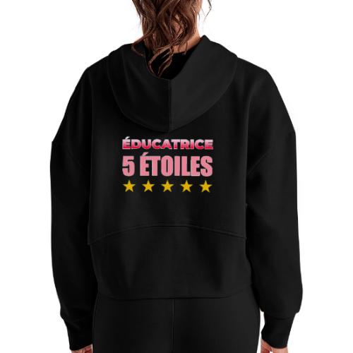 Éducatrice 5 Étoiles - Women's Half Zip Cropped Hoodie