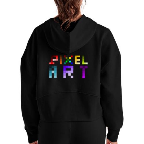Pixel Art Spectrum - Women's Half Zip Cropped Hoodie