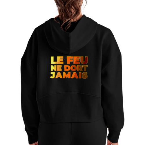 Fire never sleeps - Women's Half Zip Cropped Hoodie