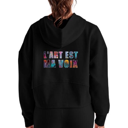 Art is my voice - Women's Half Zip Cropped Hoodie