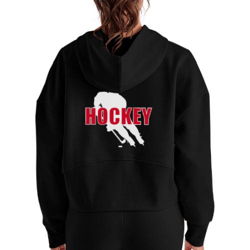 Power Play Hockey - Women's Half Zip Cropped Hoodie