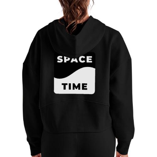 Space-time: Warped Reality - Women's Half Zip Cropped Hoodie