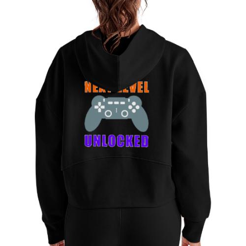 Next Level Unlocked Gamer Design - Women's Half Zip Cropped Hoodie
