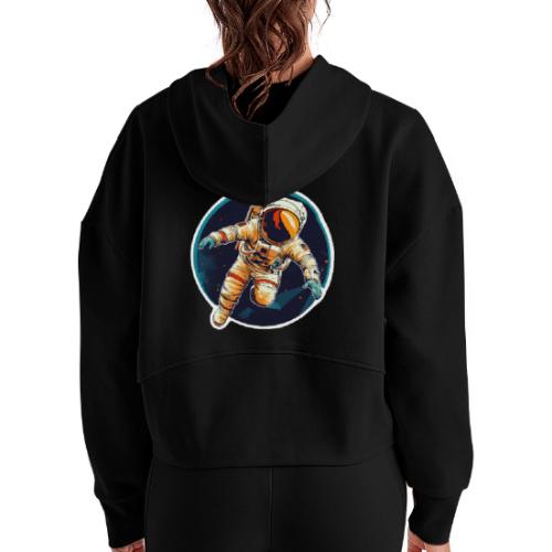 Astronaut: Dream, explore, discover! - Women's Half Zip Cropped Hoodie