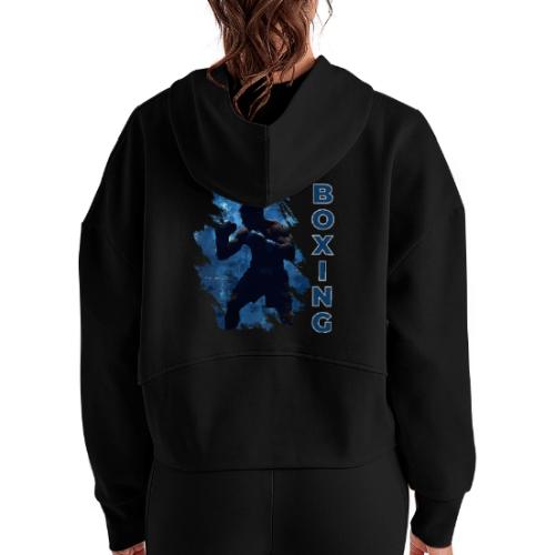 Boxing Style - Women's Half Zip Cropped Hoodie