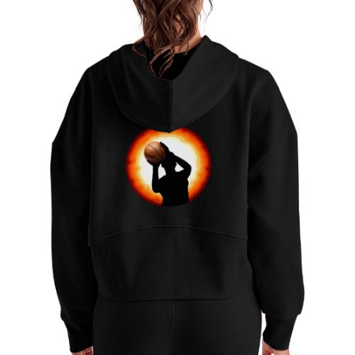Basketball: The Art of the Shot - Women's Half Zip Cropped Hoodie