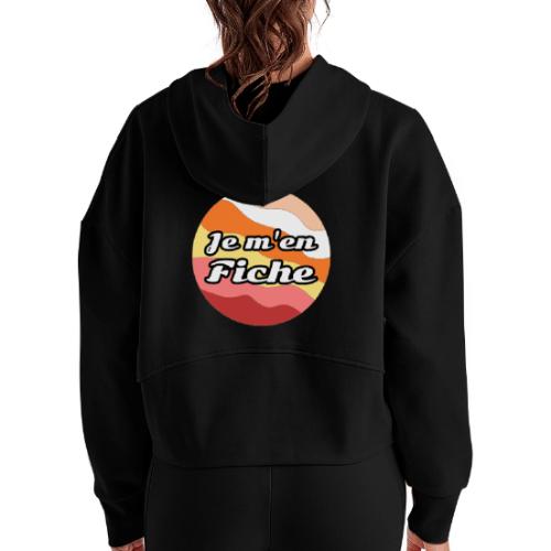 I don't care - Women's Half Zip Cropped Hoodie