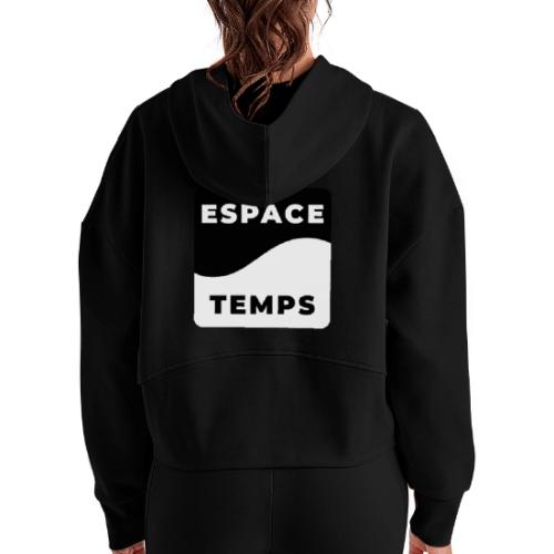 Space-Time: Distorted Reality - Women's Half Zip Cropped Hoodie