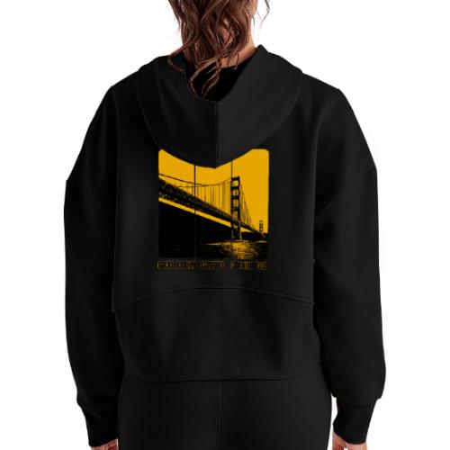 Golden Gate Bold Icon - Women's Half Zip Cropped Hoodie