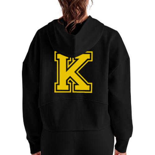 Letter k – Capital Athletic Alphabet Monogram - Women's Half Zip Cropped Hoodie