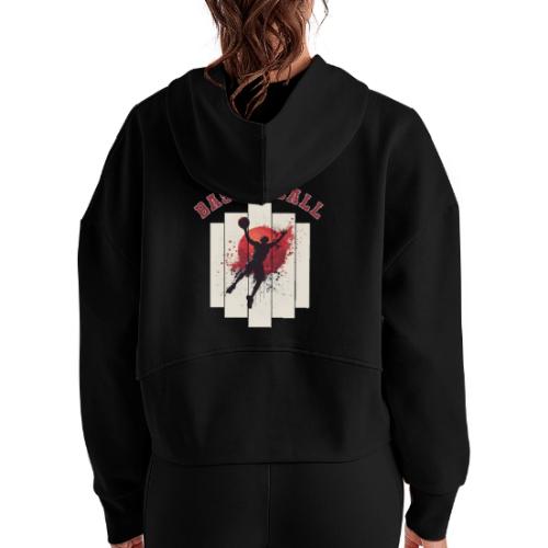 Basketball Energy - Women's Half Zip Cropped Hoodie