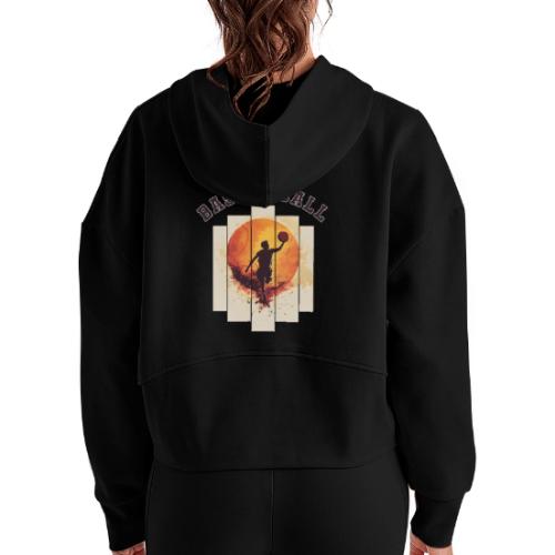 Basketball again and again - Women's Half Zip Cropped Hoodie