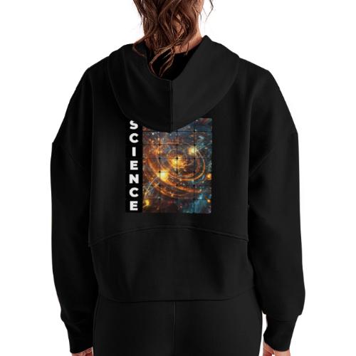 Golden Core of Science - Women's Half Zip Cropped Hoodie