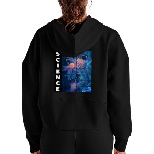 Alien Science - Women's Half Zip Cropped Hoodie