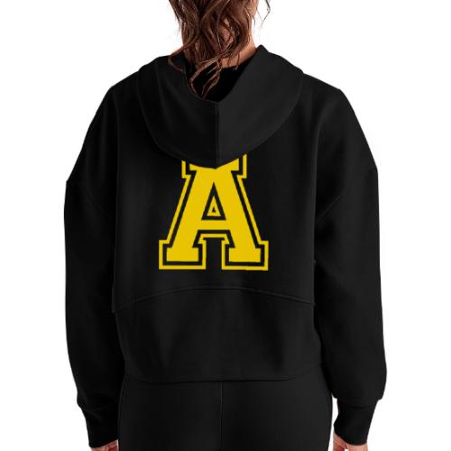 Letter A – Capital Athletic Alphabet Monogram - Women's Half Zip Cropped Hoodie