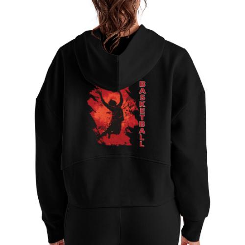 Basketball Soul - Women's Half Zip Cropped Hoodie