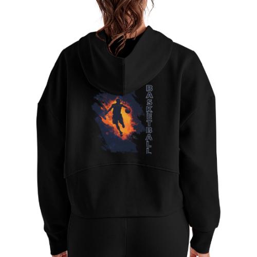 Basketball Focus - Women's Half Zip Cropped Hoodie