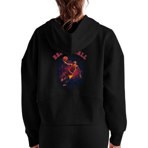 Basketball Spirit - Women's Half Zip Cropped Hoodie