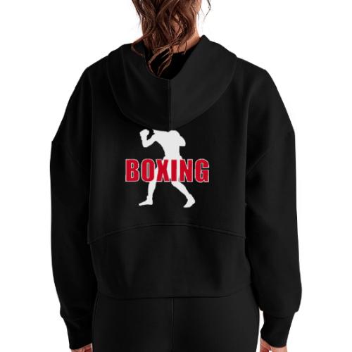 Boxing Force - Women's Half Zip Cropped Hoodie