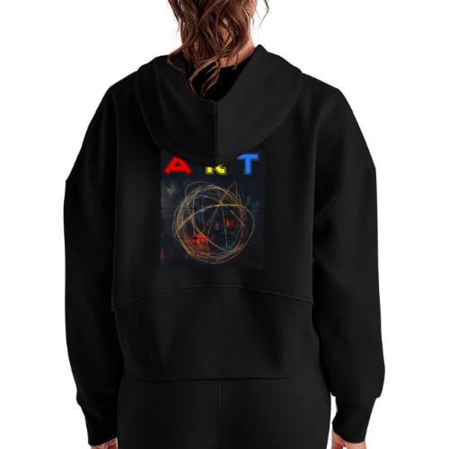 Echoes of Art - Women's Half Zip Cropped Hoodie