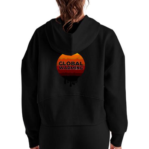 Global warming - Women's Half Zip Cropped Hoodie