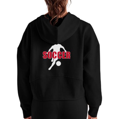 Power Kick Soccer - Women's Half Zip Cropped Hoodie