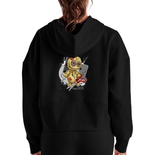 disconnect - Women's Half Zip Cropped Hoodie