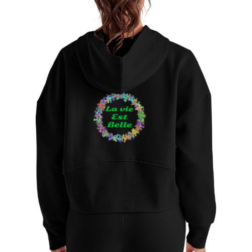 – Positive Attitude - Women's Half Zip Cropped Hoodie