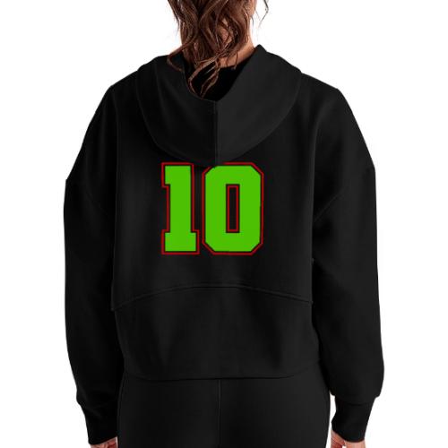 The Magic Number 10 - Women's Half Zip Cropped Hoodie